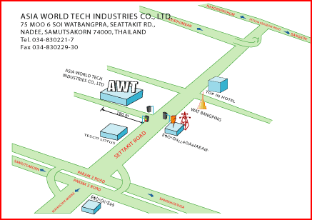 แผนที่ ที่ตั้ง บริษัท เอเชียเวิลด์เทค อินดัสตรี้ จำกัด