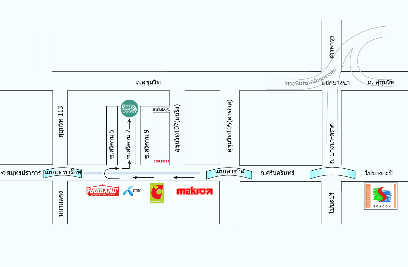 แผนที่ ที่ตั้ง Sinosiam Carpet Co.,Ltd. (บริษัท ชิโนสยาม คาร์เปท จำกัด)