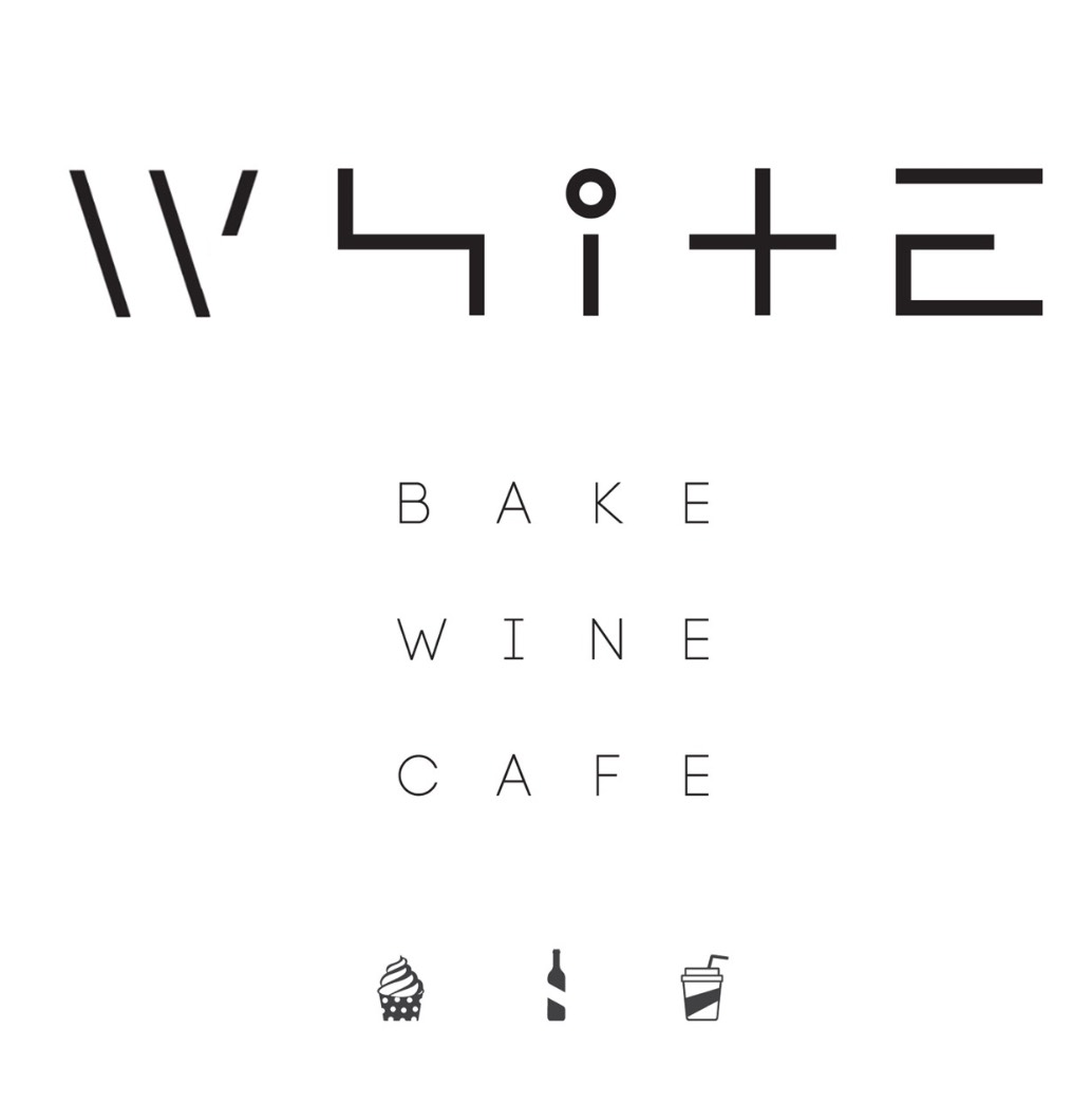 WHITE BAKE.WINE.CAFE logo โลโก้