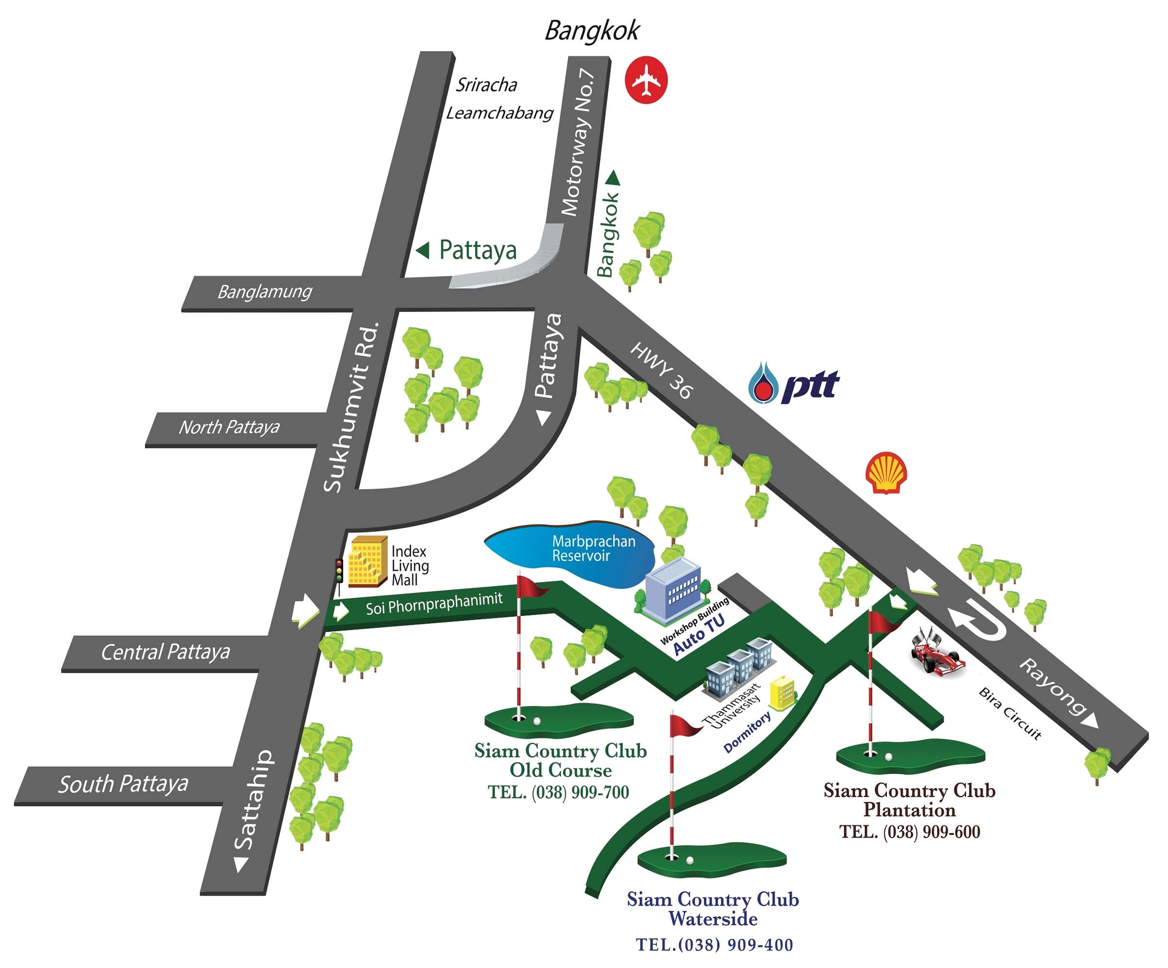 แผนที่ ที่ตั้ง บริษัท สมบัติถาวร จำกัด (Siam Country Club Plantation)