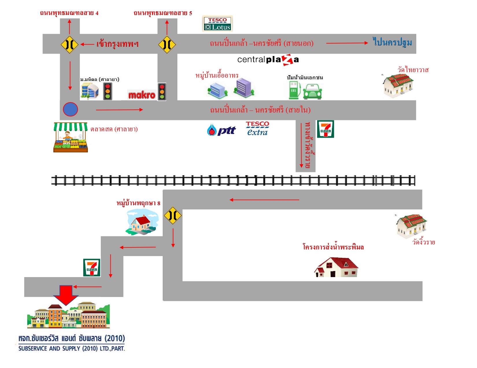 แผนที่ ที่ตั้ง ห้างหุ้นส่วนจำกัด ซับเซอร์วิส แอนด์ ซัพพลาย (2010)